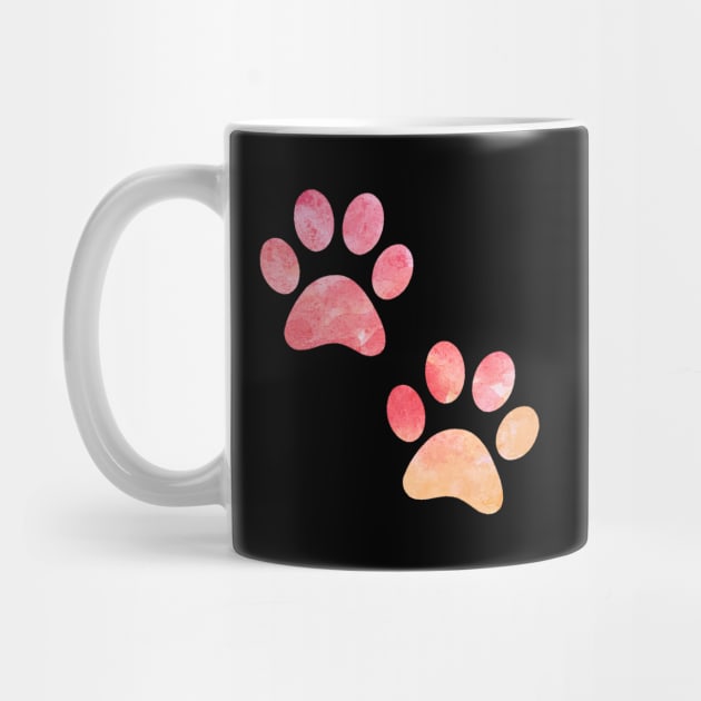 watercolor dogs paw, watercolor dog paw pink, watercolor puppy paw watercolour puppy paws by WatercolorFun